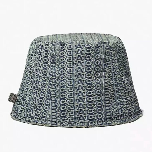 NEW! NWT! Marc Jacobs The Washed Monogram Denim Bucket Hat - Picture 2 of 8